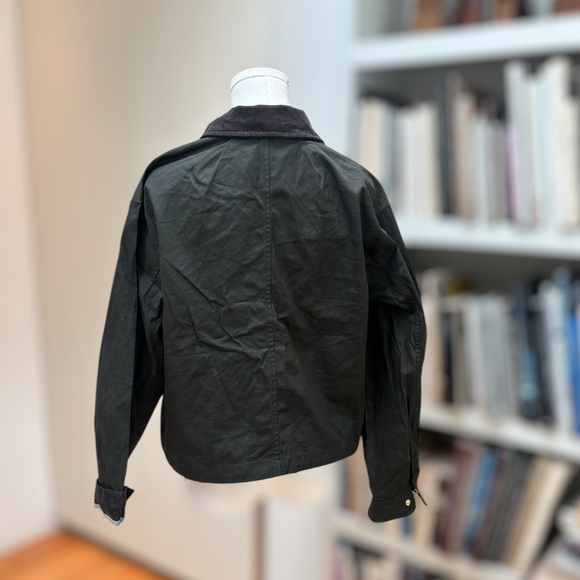 J. Crew New Cropped Barn Jacket in Olive Green - Picture 6 of 9